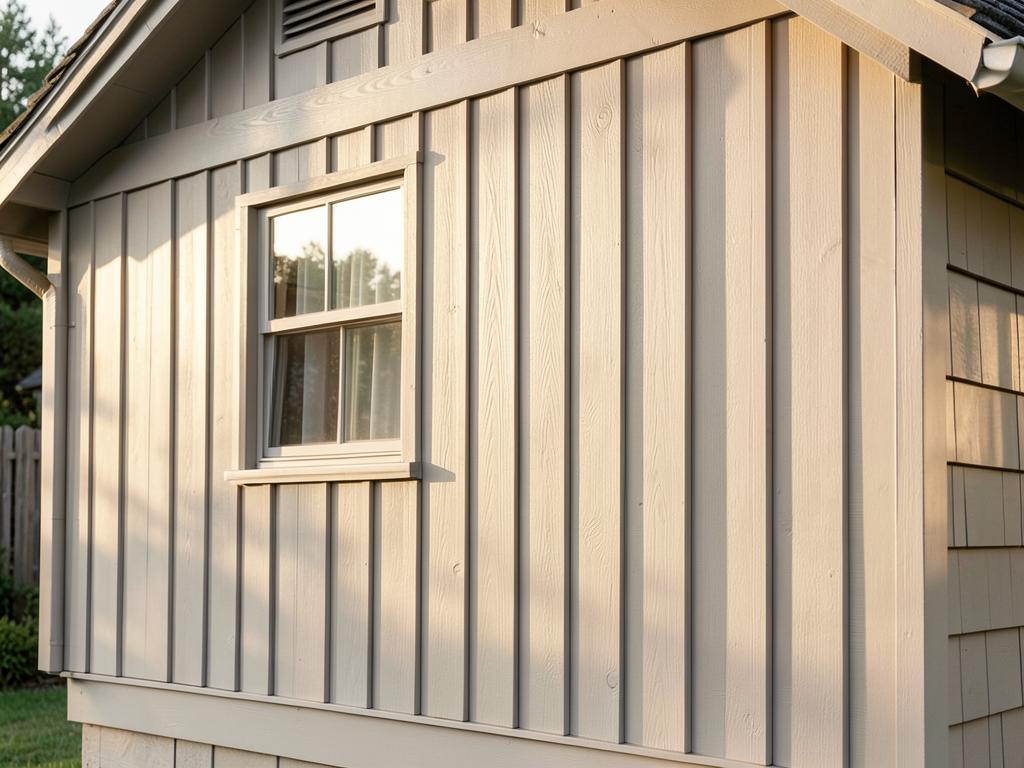 New vertical board-and-batten siding on a cottage facade